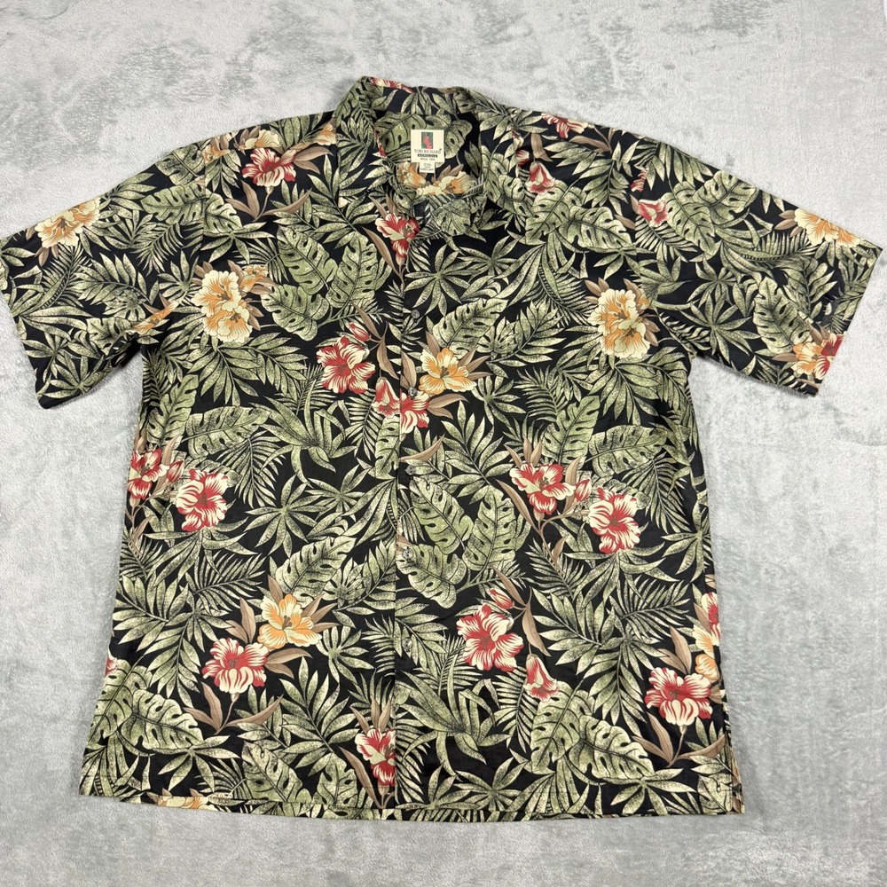 Tori Richard Mens 2XL Hawaiian Aloha Shirt Cotton Lawn Tropical Floral